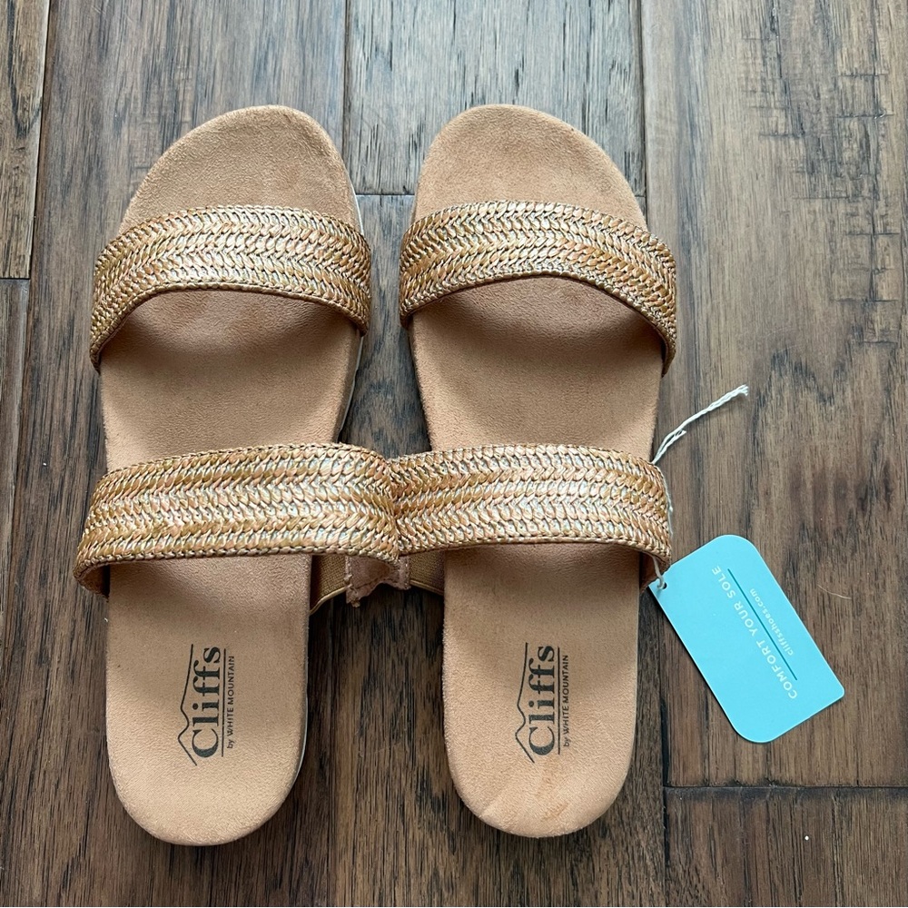 Cliffs by WHITE MOUNTAIN Tan Slide Sandals